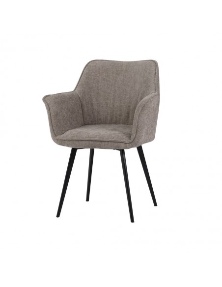 Silla con brazos MAYNA en tela y patas de acero negro