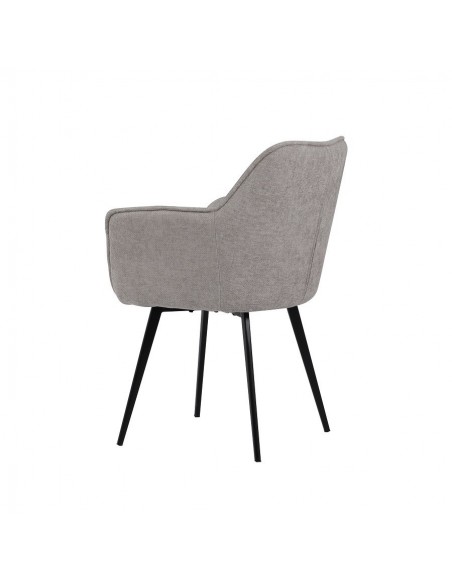 Silla con brazos MAYNA en tela y patas de acero negro