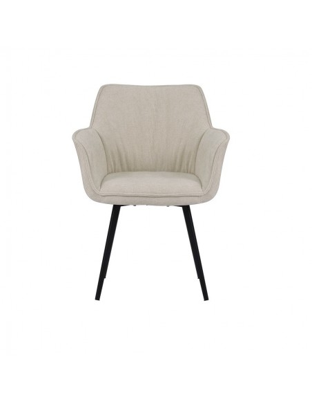 Silla con brazos MAYNA en tela y patas de acero negro
