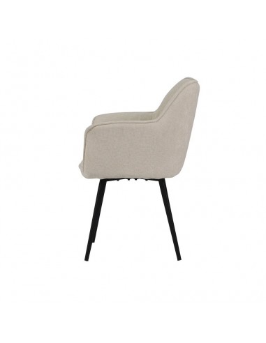 Silla con brazos MAYNA en tela y patas de acero...