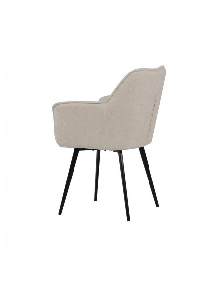 Silla con brazos MAYNA en tela y patas de acero negro