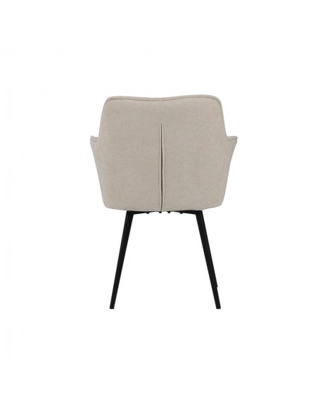 Silla con brazos MAYNA en tela y patas de acero negro