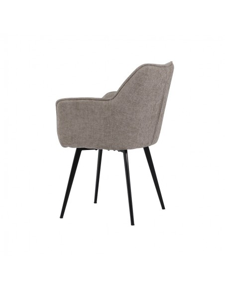 Silla con brazos MAYNA en tela y patas de acero negro