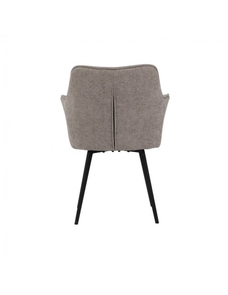 Silla con brazos MAYNA en tela y patas de acero negro