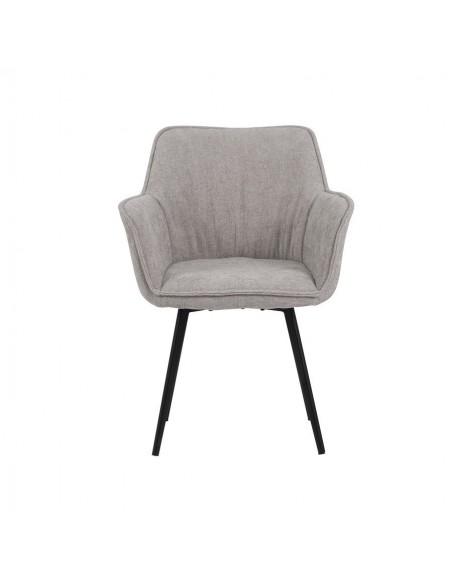 Silla con brazos MAYNA en tela y patas de acero negro