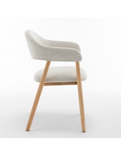 Silla nórdica con brazos de madera ANTHE en tejido color... 2
