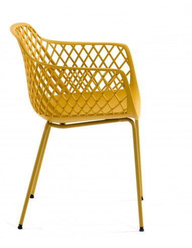 QUINN Cadeira com braços minimalista, plástico, metal