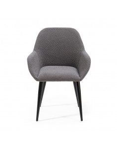 Silla con brazos de diseño LASHY en tejido chenille y... 2