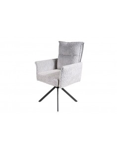 Silla giratoria con brazos GALA en tejido chenille grueso...