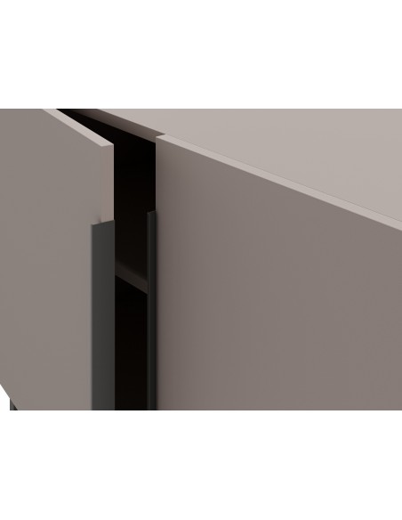 Mueble de TV TITAN 140 X 55, melamina moca y base metal negro