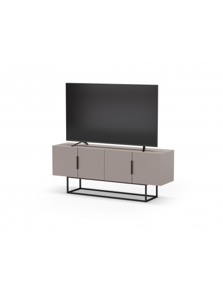 Mueble de TV TITAN 140 X 55, melamina moca y base metal negro