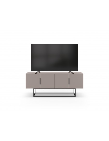 Mueble de TV TITAN 140 X 55, melamina moca y base metal negro