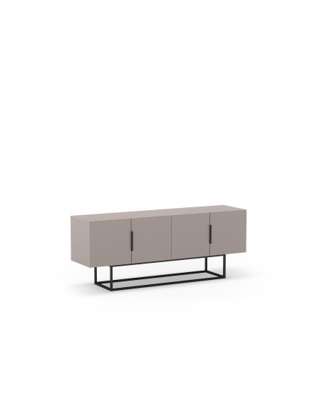 Mueble de TV TITAN 140 X 55, melamina moca y base metal negro