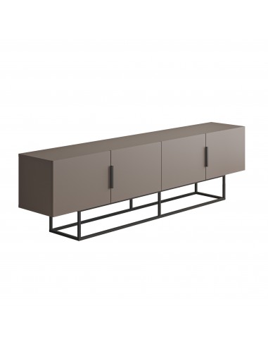 Móvel TV TITAN 200 X 55, melamina mocha e base em metal preto