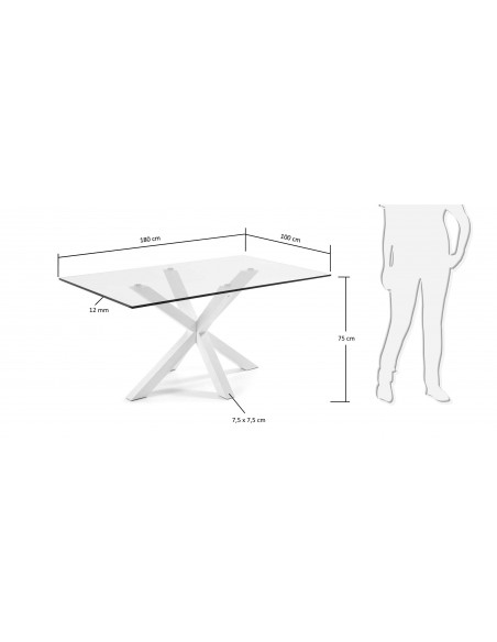 Mesa ARYA 180x100 Epoxy Blanco Cristal Transparente Mesa ARYA 180x100 Epoxy Blanco Cristal Transparente
