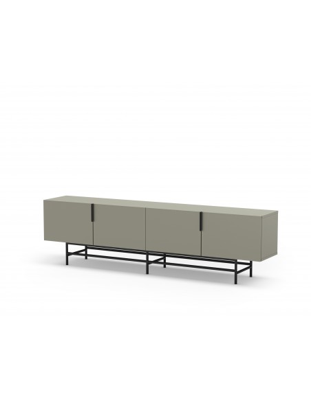 Mueble de TV minimalista 200 x 55cm, ELDIA, 4 puertas, color verde