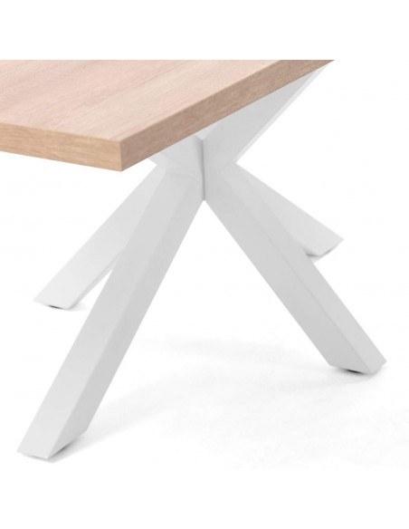 Mesa Arya 160x100, branco, melamina sonoma natural
