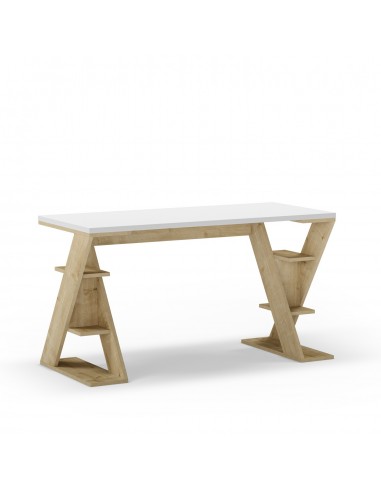 Mesa design BUTTERFLY 137 x 60 cor carvalho e branco