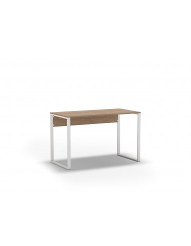 Escritorio de diseño INNA 110 x 60, melamina natural y base metal blanco