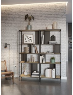 Estantería de diseño ALABAMA 144 x 175, melamina roble y... 2