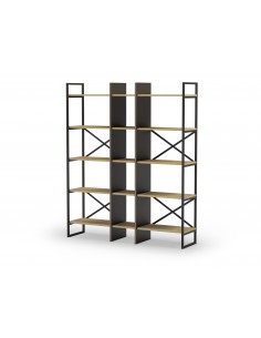 Estantería de diseño ARA 143 x 175, melamina roble y...