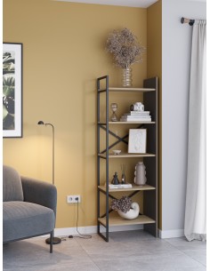 Prateleira design ARA 58 x 175, melamina preta e... 2