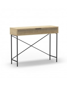 Consola moderna ECRIN 110 X 85, melamina roble y base...