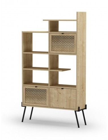 Libreria estilo rústico ECRIN 98 x170, 3 puertas, melamina roble