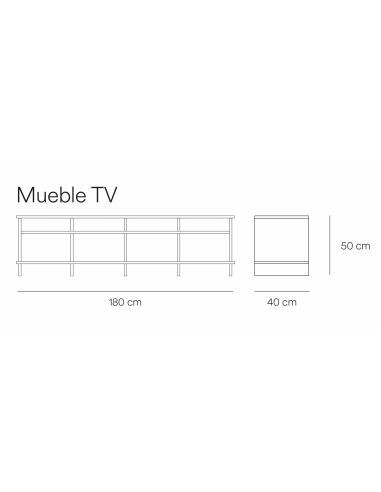 Teulat MUEBLE TV japonés INARI 180 x 40, ROBLE