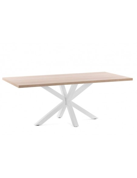Mesa Arya 180x100, branco, melamina sonoma natural