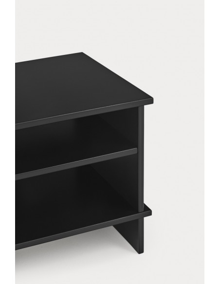 TEULAT INARI Mesa de cabeceira japonesa 54 x 40, 2 PRATELEIRAS, lacada preto