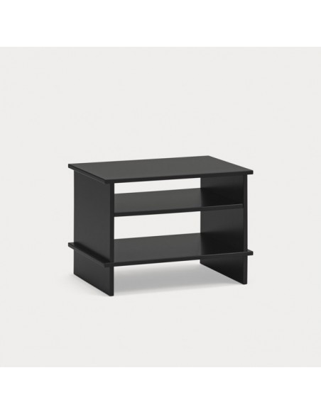 TEULAT INARI Mesa de cabeceira japonesa 54 x 40, 2 PRATELEIRAS, lacada preto