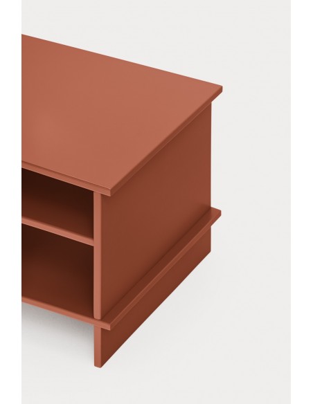 TEULAT INARI Mesa de cabeceira japonesa 54 x 40, 2 PRATELEIRAS, lacada telha