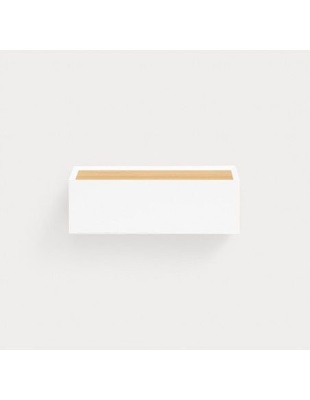 Mesa de cabeceira SUSPENSA minimalista TEULAT ARISTA 50 x 16, 1 gaveta, branco e carvalho