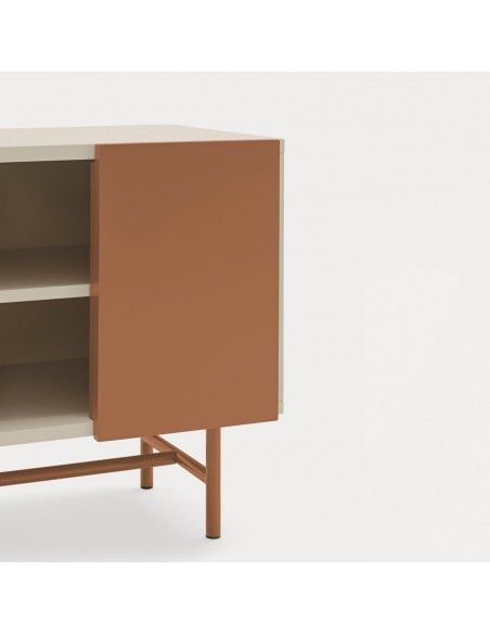 Mesa de cabeceira TEULAT NUBE 1 PORTA DE CORRER 50 x 56, lacado AREIA e ARGILA