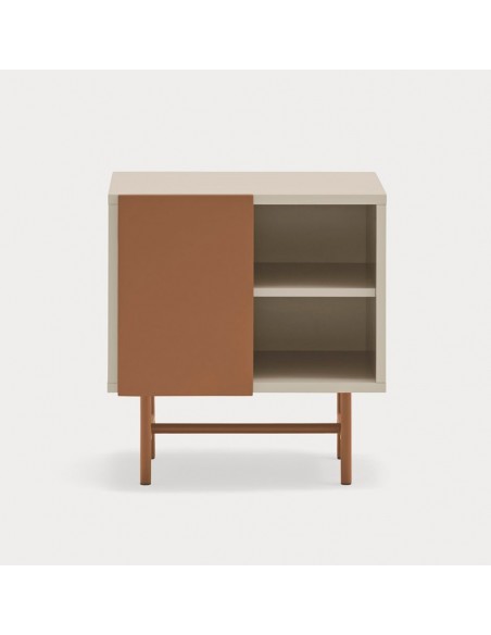 Mesa de cabeceira TEULAT NUBE 1 PORTA DE CORRER 50 x 56, lacado AREIA e ARGILA