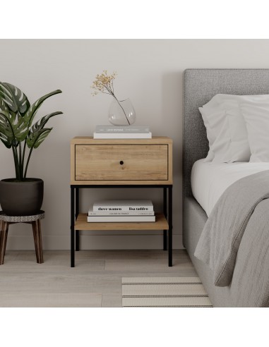 Mesita de noche LISA 45 X 56, melamina en roble...