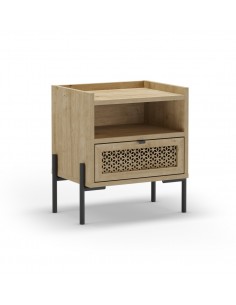 Mesa de cabeceira INCA 49 X 52, carvalho melamina e base...