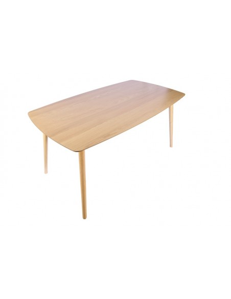 Mesa de comedor BATILDA 140 x 80, madera chapada roble