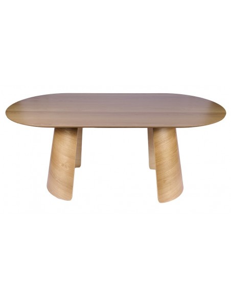 Mesa de comedor ARTES 200 x 100, madera chapada de roble