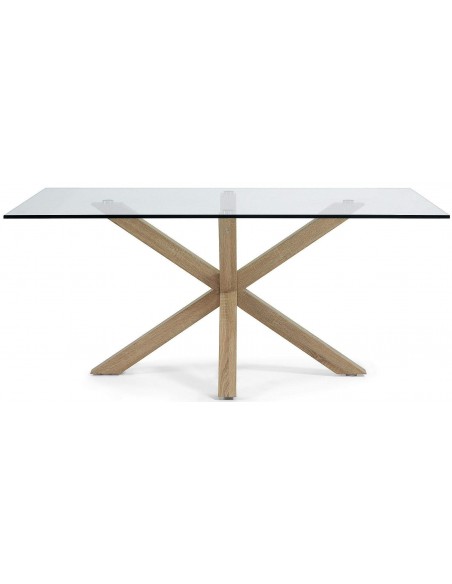  Mesa ARYA 180x100 Chapado Natural Cristal Transparen