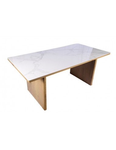 Mesa de jantar SHANELL 180 x 90 em cerâmica e madeira natural