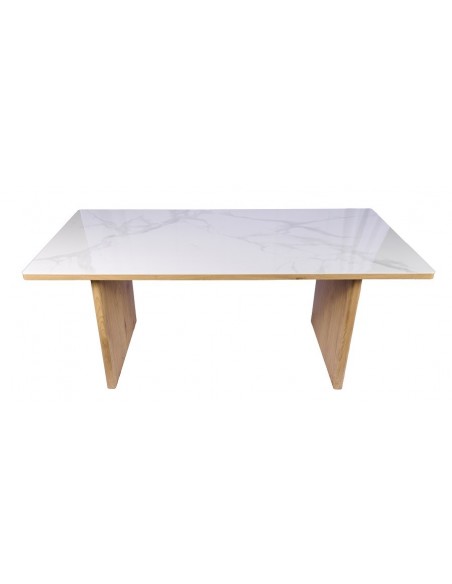 Mesa de comedor SHANELL 180 x 90 de cerámica y madera natural