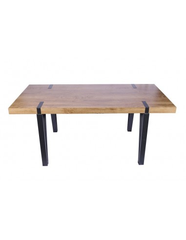 Mesa de design industrial WILSH 160 x 90 madeira folheada em carvalho e metal preto