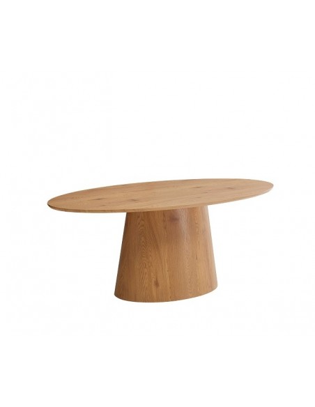 Mesa de comedor ovalada ARTEMIS 200 x 100, madera chapa roble