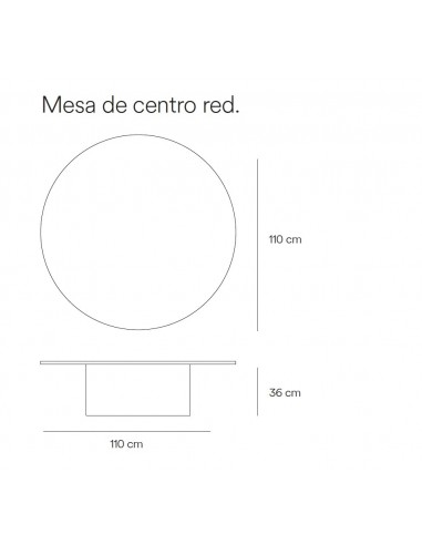 TEULAT Mesa de centro redonda TOTEM 110 x 36,...