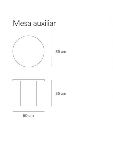 TEULAT MESA auxiliar redonda TOTEM 50 x 45, minimalista, arena