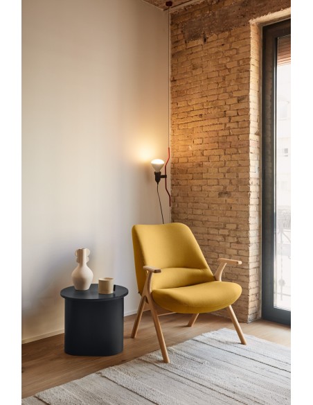 TEULAT Mesa auxiliar redonda TOTEM 50 x 45, minimalista, cinza antracite