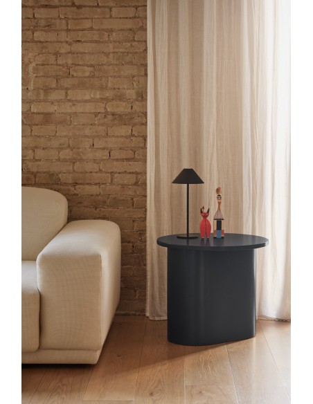 TEULAT Mesa auxiliar redonda TOTEM 50 x 45, minimalista, cinza antracite