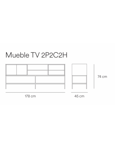 Teulat Platt Móvel TV minimalista 175 x 45, MDF...